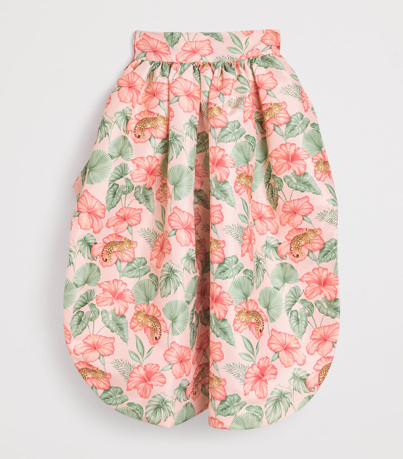 Mama Luma high-low skirt with lotus print for ages 3-12 years, imported from the UK