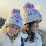 Superbobble reflective bobble hat Pastel Ice Crystal kids 4-8 years, UK version