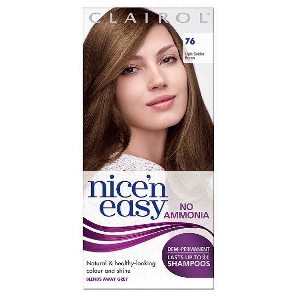 Clairol Nice'n Easy No Ammonia Hair Dye, 76 Light Gold Brown GOODS Superdrug 76 Light Golden Brown  