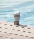 Bernardaud Ecume Platinum Nomad travel mug - British product