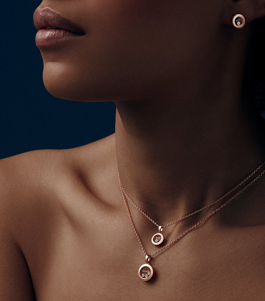 Chopard Happy Diamonds rose gold pendant with diamonds (British brand)