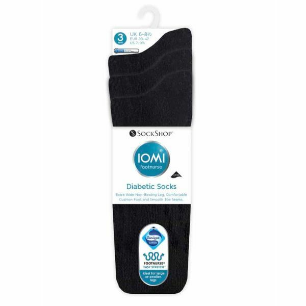 IOMI 3 Pairs of Diabetic Socks for Swollen Legs 9-11 UK