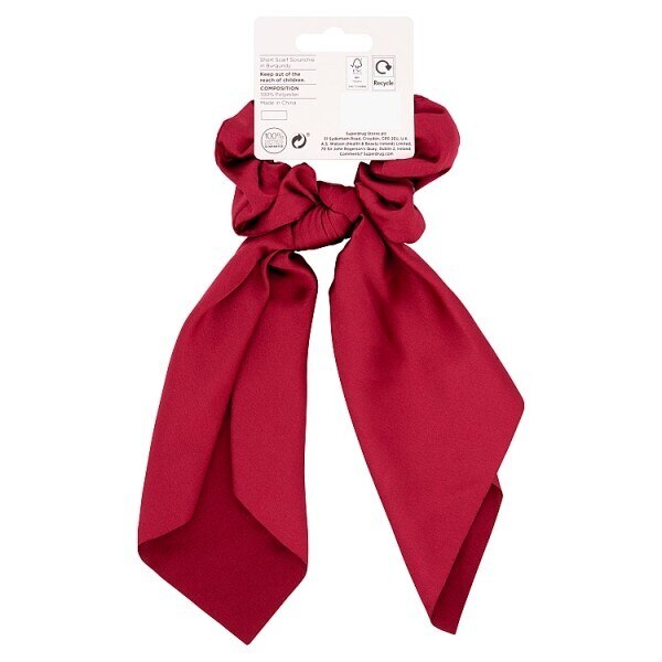 DNR Studio London Short Scarf Scrunchie Burgundy GOODS Superdrug   