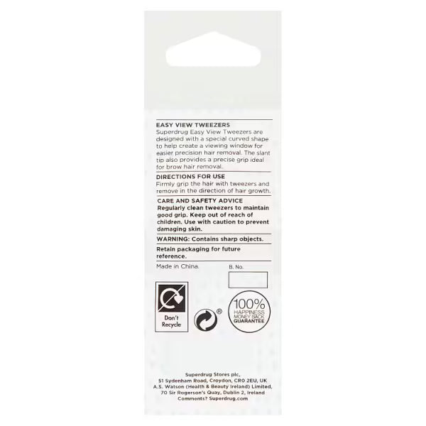 Superdrug Easy View tweezers slant tip (British brand)