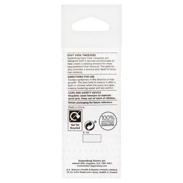 Superdrug Easy View tweezers slant tip (British brand)