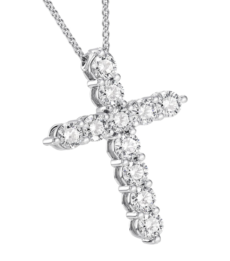 Graff white gold diamond necklace cross design 40cm, UK version