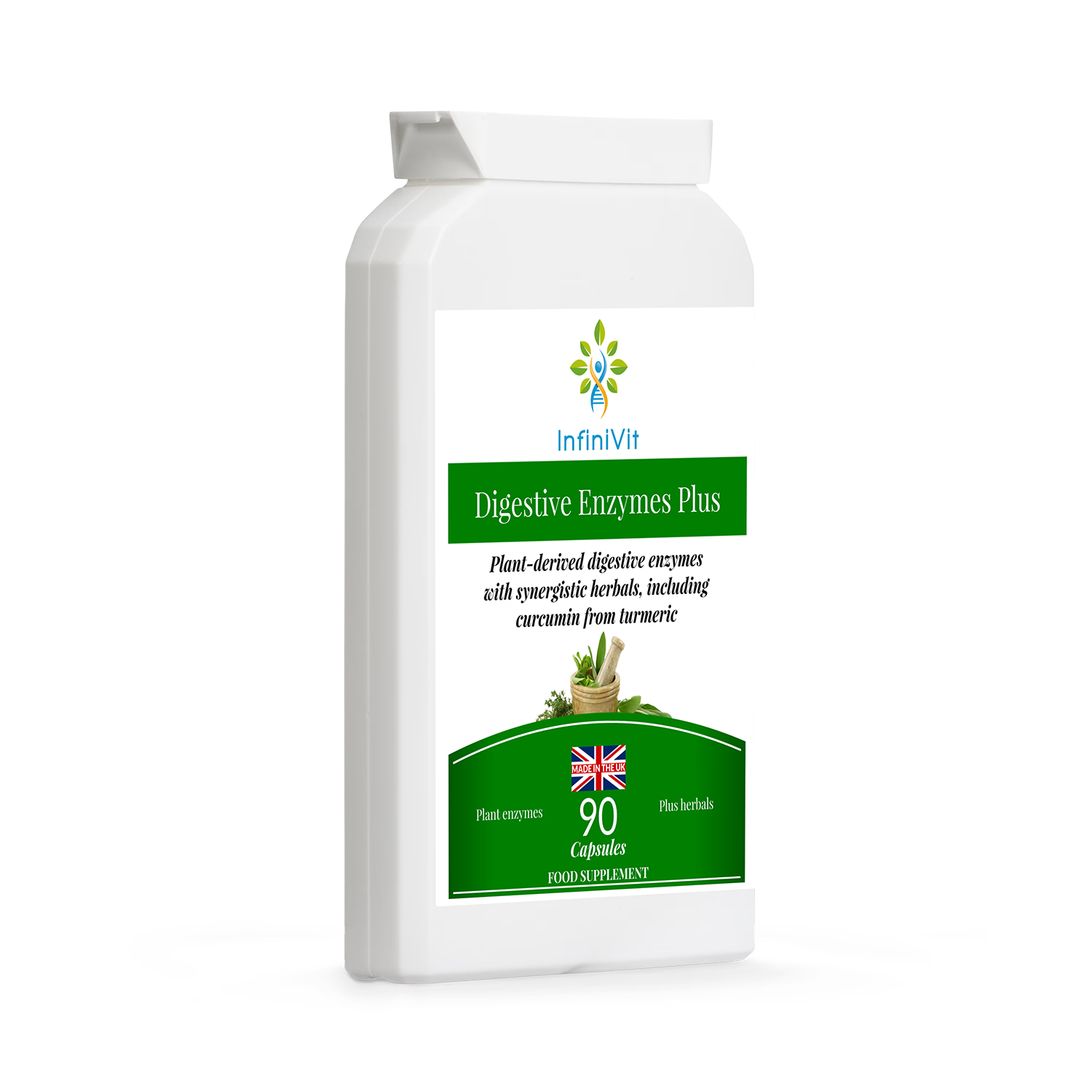 InfiniVit Digestive Enzymes Plus 90 Capsules, imported from the UK