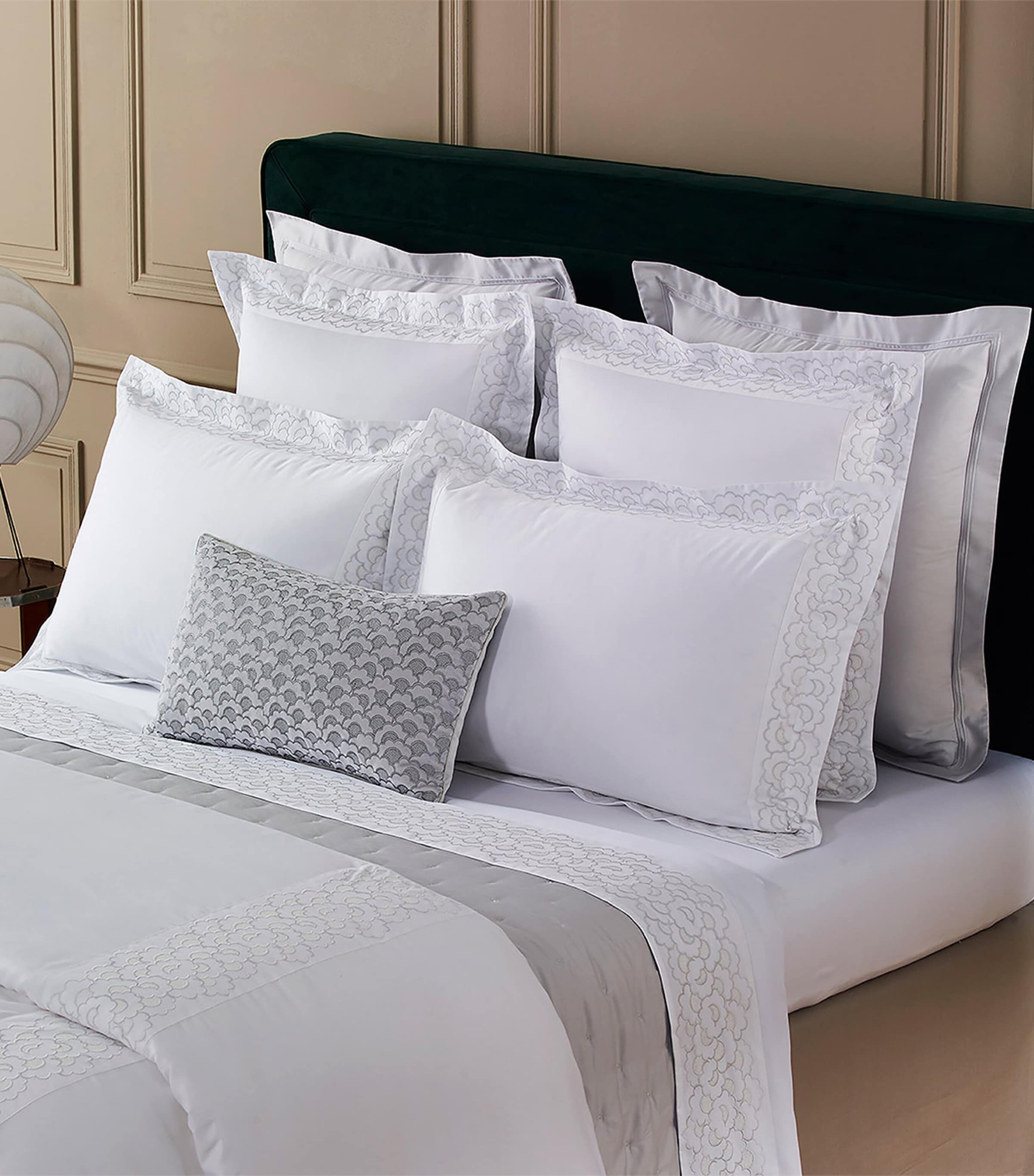 Yves Delorme Festons Square Oxford Pillowcase 65cm x 65cm (British brand)