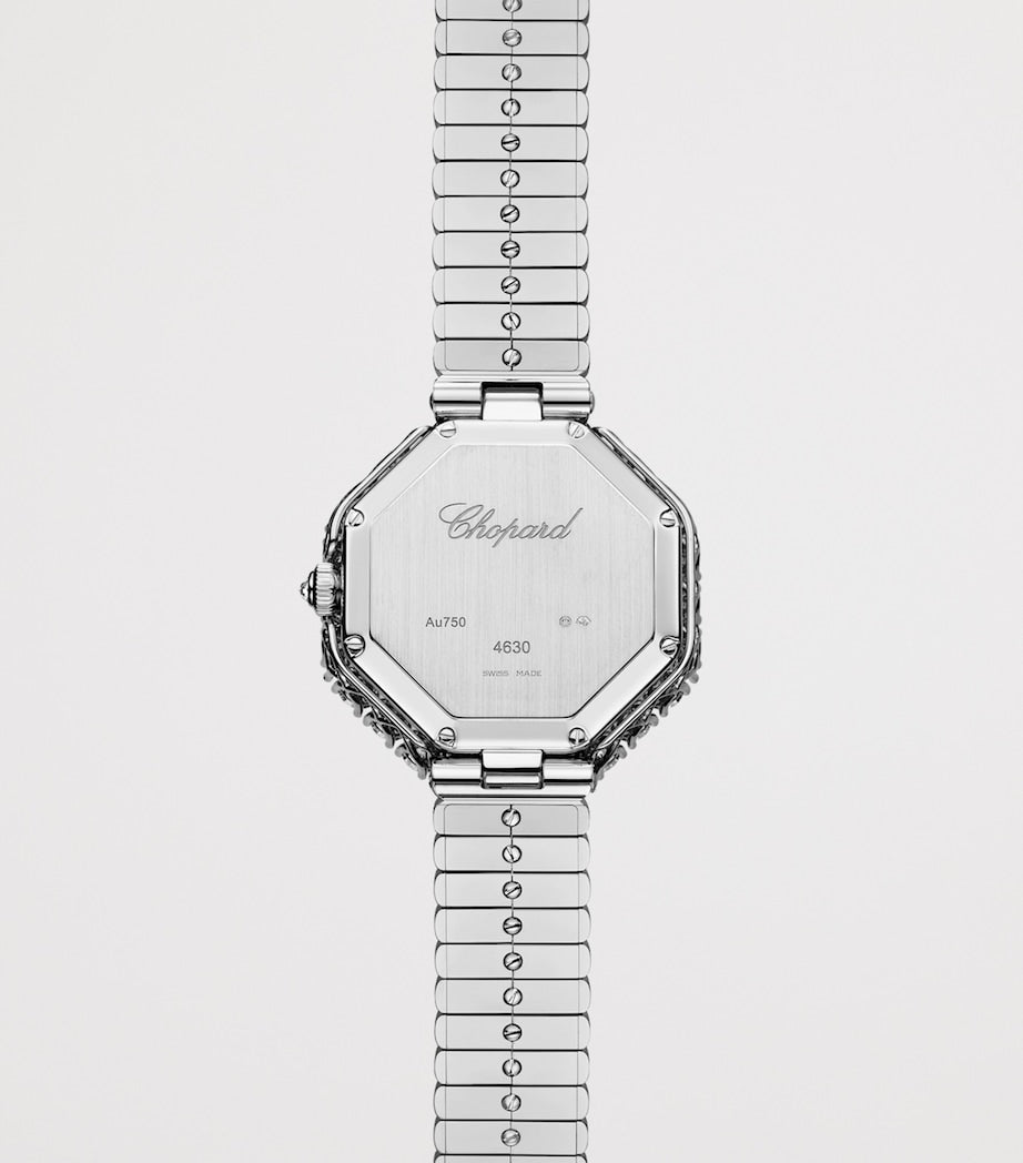 Chopard white gold diamond octagonal watch 32mm (British brand)