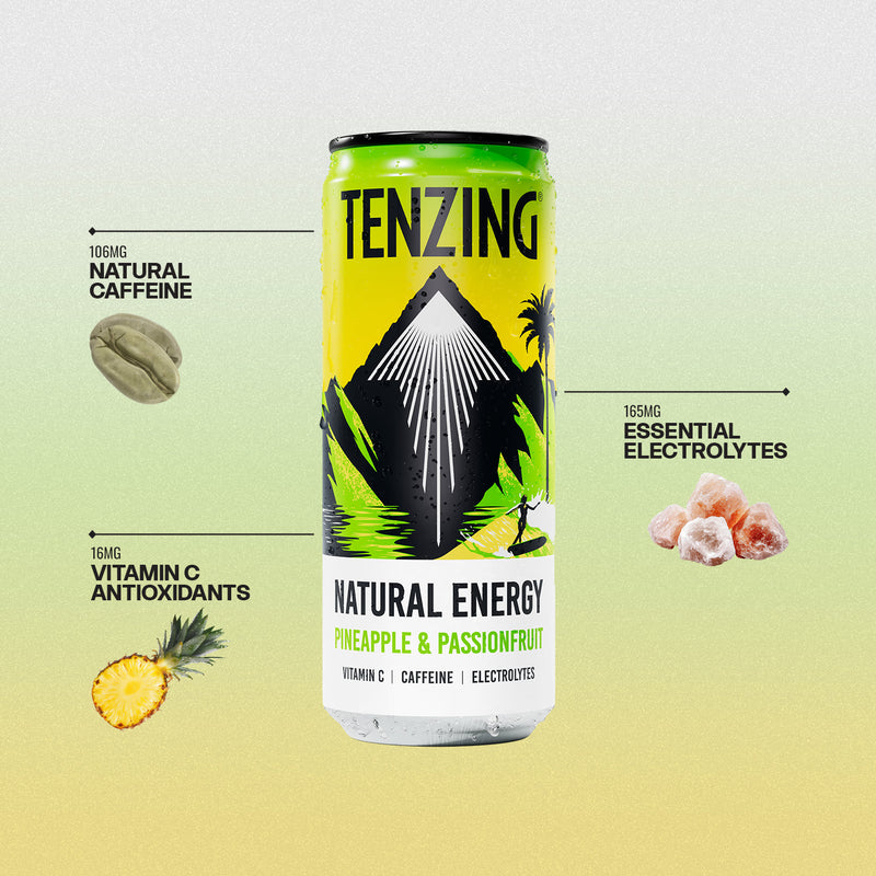 Tenzing natural energy drink pineapple 4x330ml - British product