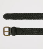 Weekend Max Mara leather woven belt with gold-tone buckle - British product