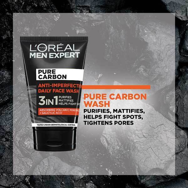 L'Oreal Paris Men Expert Pure Carbon 3 In 1 Face Wash 100ml GOODS Superdrug   