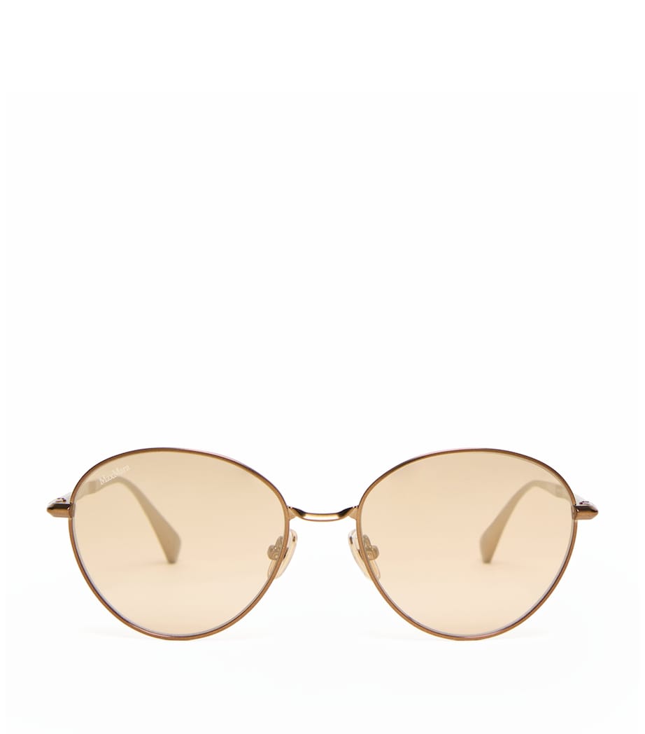 Max Mara metal oval sunglasses with carrying case (British brand)