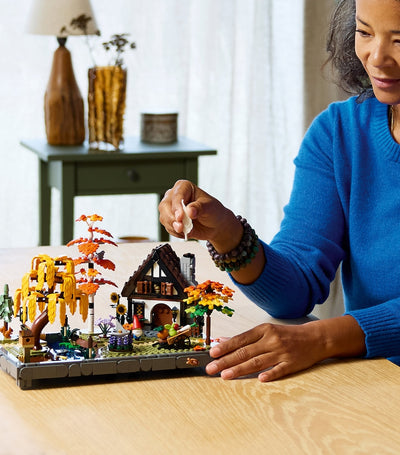 Harrods Autumn Cottage Garden Model Building Kit with House, Trees, and Animals - 1102 Pieces- Buy online at McGrocer