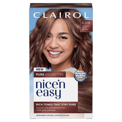 Superdrug Clairol Nice'n Easy Pure Brunettes Permanent Hair Dye Latte Brown- Buy online at McGrocer