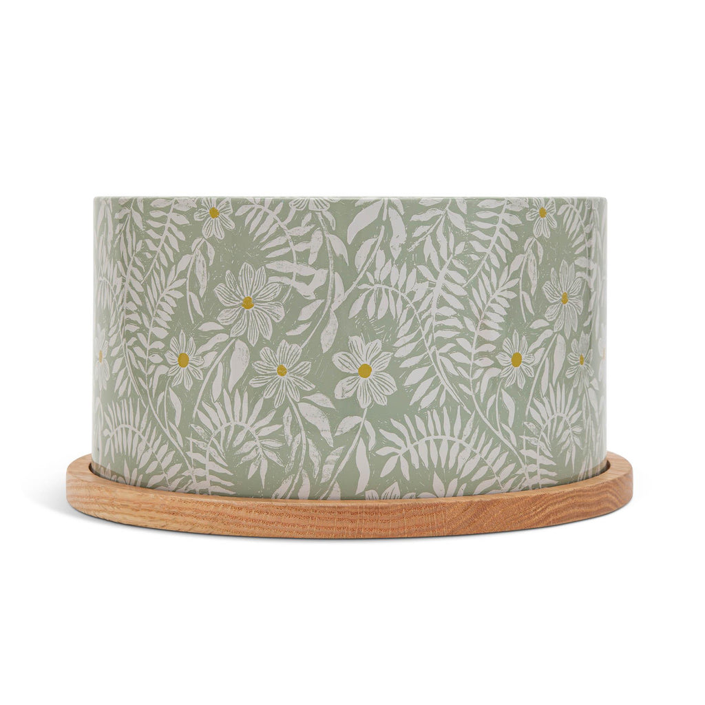 Habitat Country Meadow Cake Tin & Oak Board