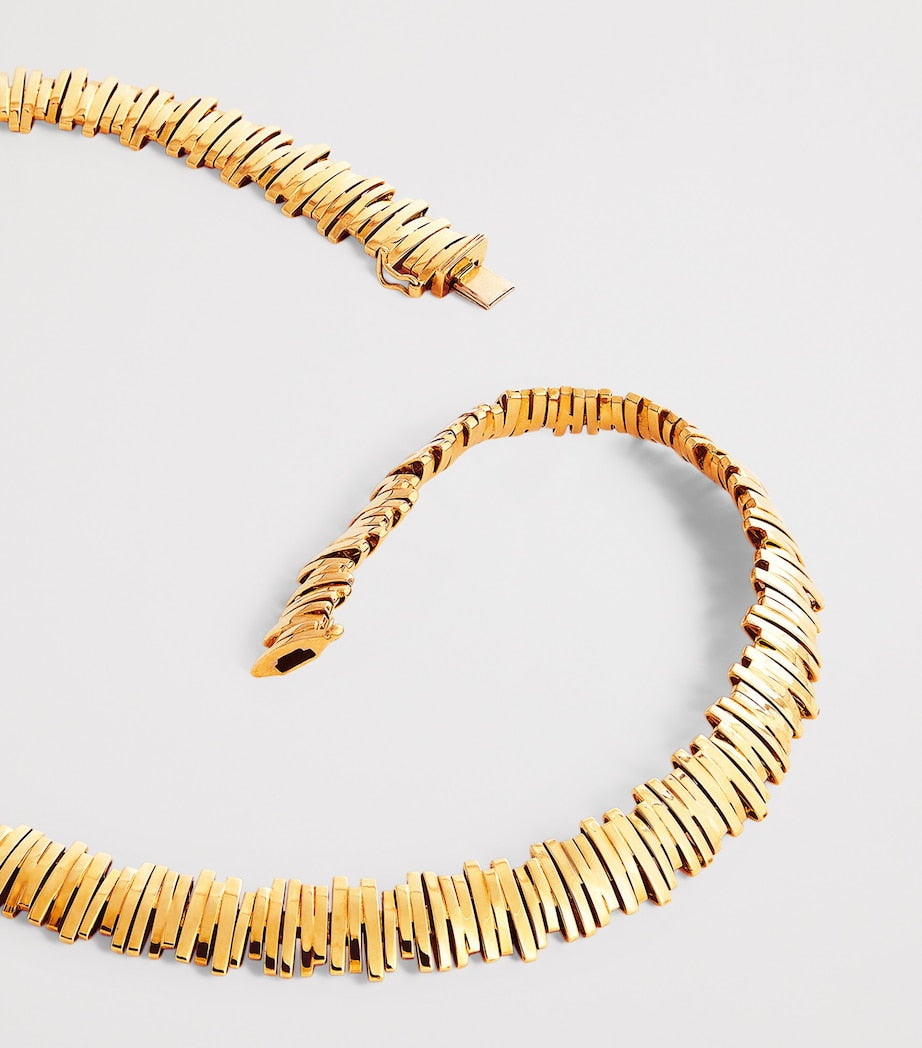 Suzanne Kalan golden tennis necklace 18kt yellow gold, imported from the UK
