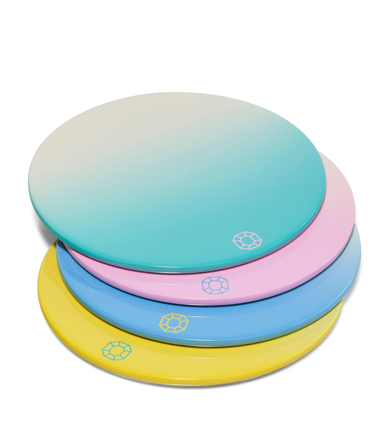 Baccarat Octogone design lacquer coasters set of 4, 11cm diameter - British product