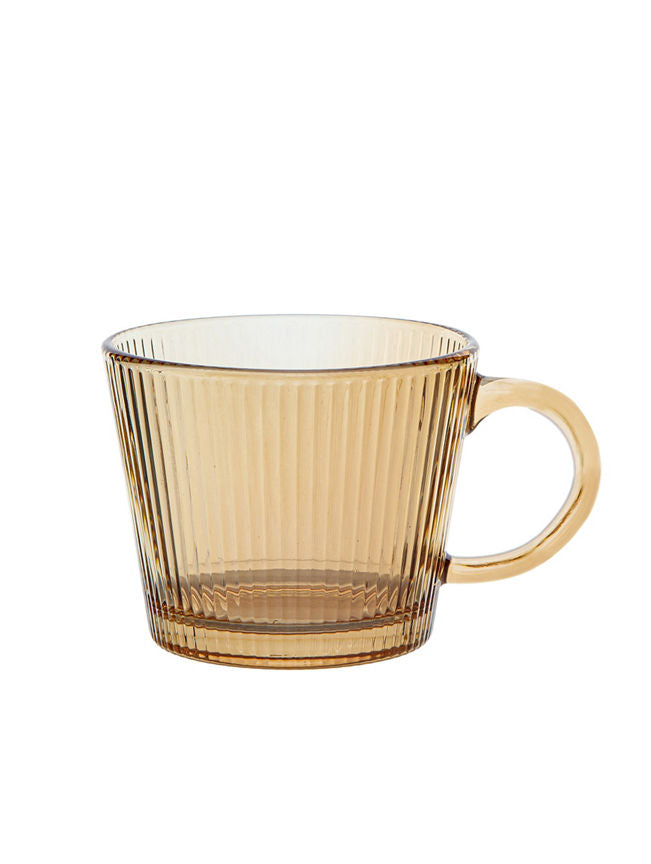 George Home Amber Ribbed Glass Cappuccino Mug GOODS ASDA   