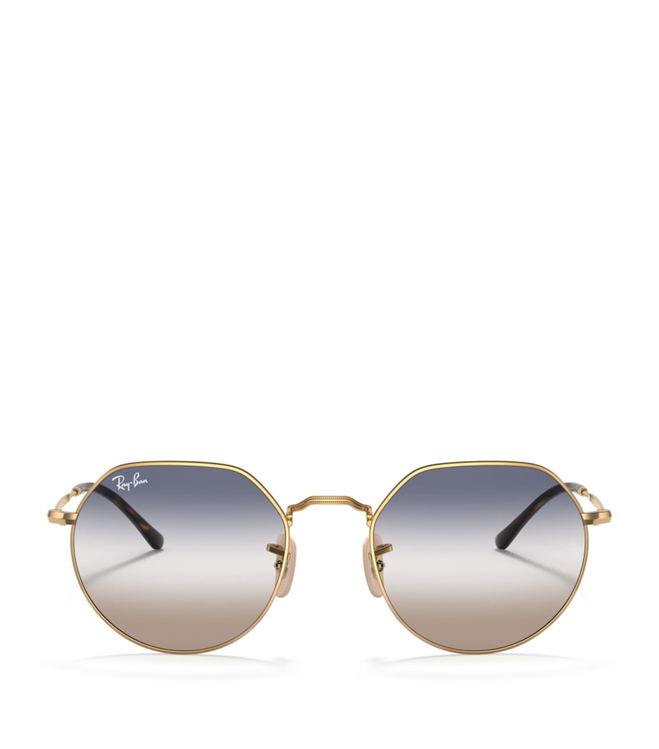 Ray-Ban Jack runde Metallsonnenbrille, importiert aus dem Vereinigten Königreich