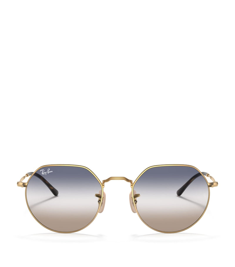Ray-Ban Jack runde Metallsonnenbrille, importiert aus dem Vereinigten Königreich