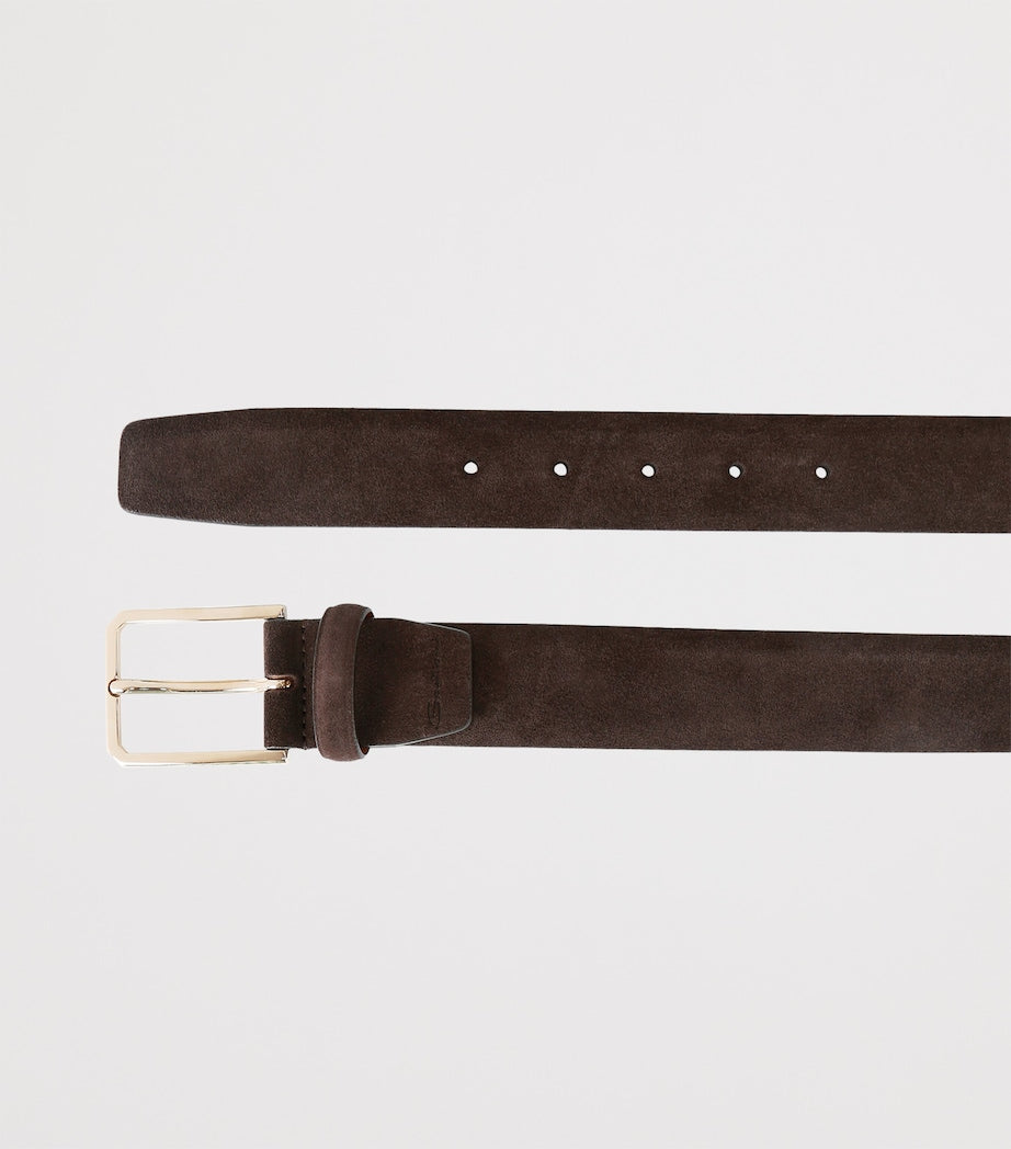 Santoni suede belt 3.5cm width - British product