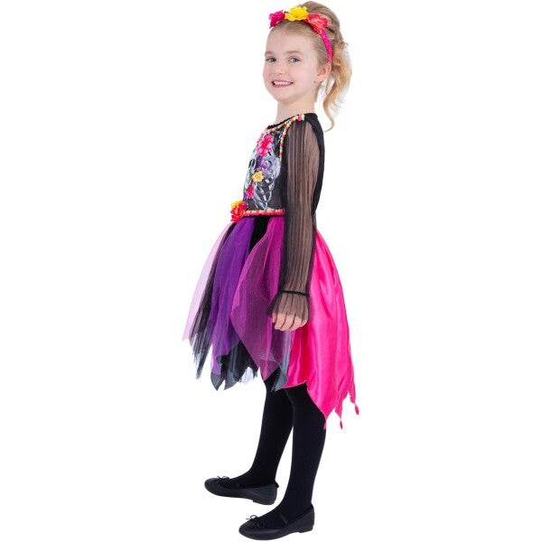 Smiffys Day of the Dead pom-pom costume dress and headband - British product