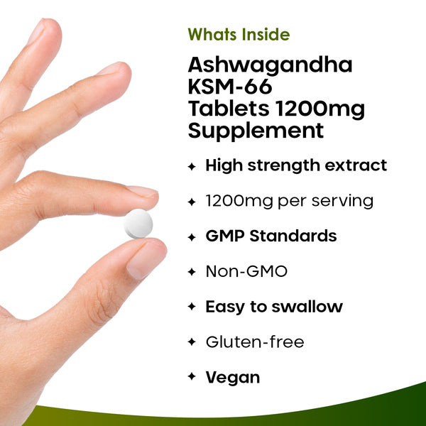 Ashwagandha KSM-66 1200mg Root Extract - 365 Vegan Tablets GOODS Superdrug   