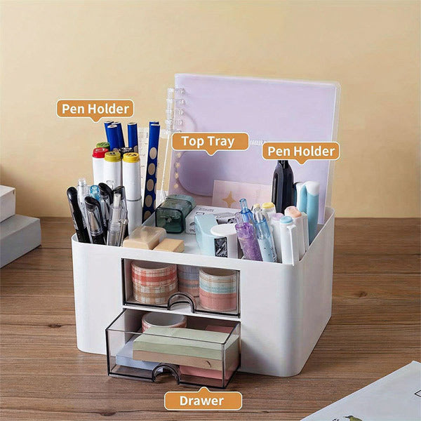 Livingandhome plastic desktop organiser with drawers, UK version