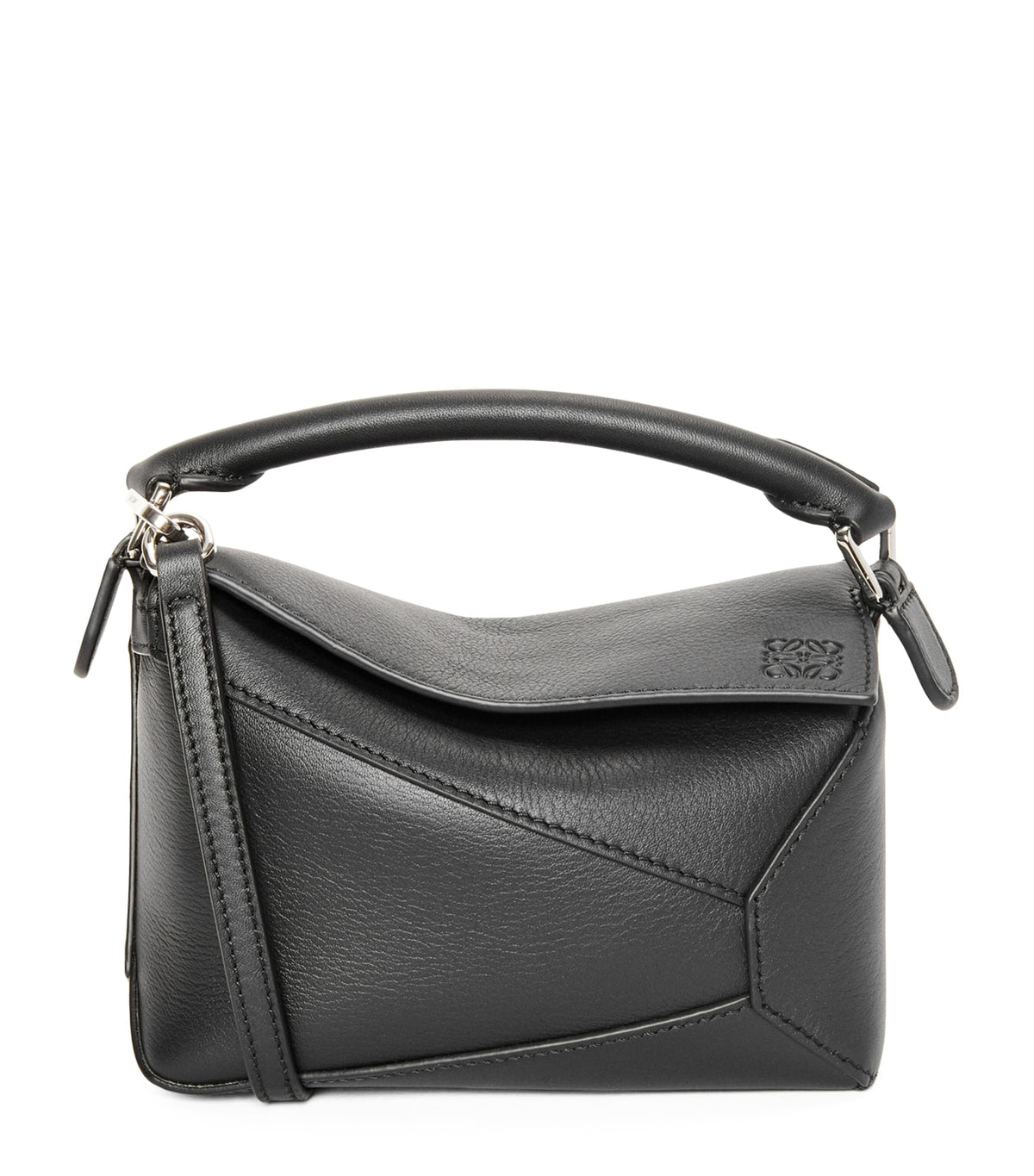 LOEWE mini Puzzle Edge top-handle bag in calfskin, imported from the UK