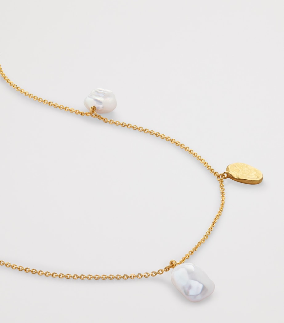 Monica Vinader gold vermeil pearl Capri necklace - British product