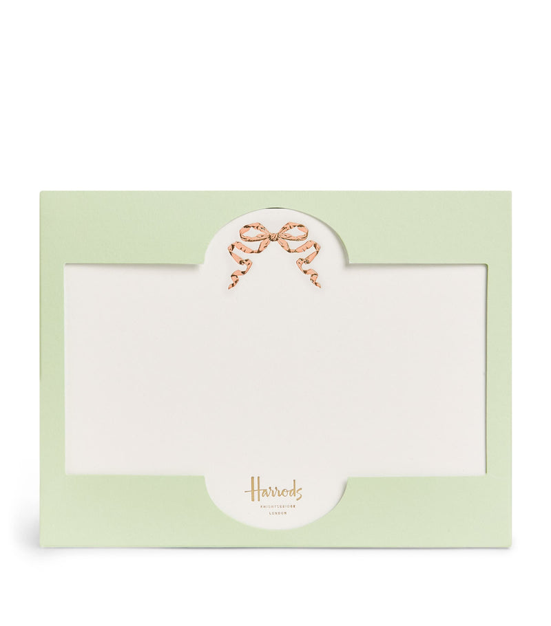 Harrods blue bow cards pack of 10, UK version