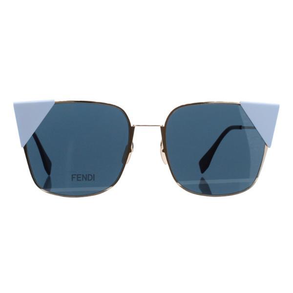 Fendi rose gold and blue square sunglasses 0191/S, imported from the UK