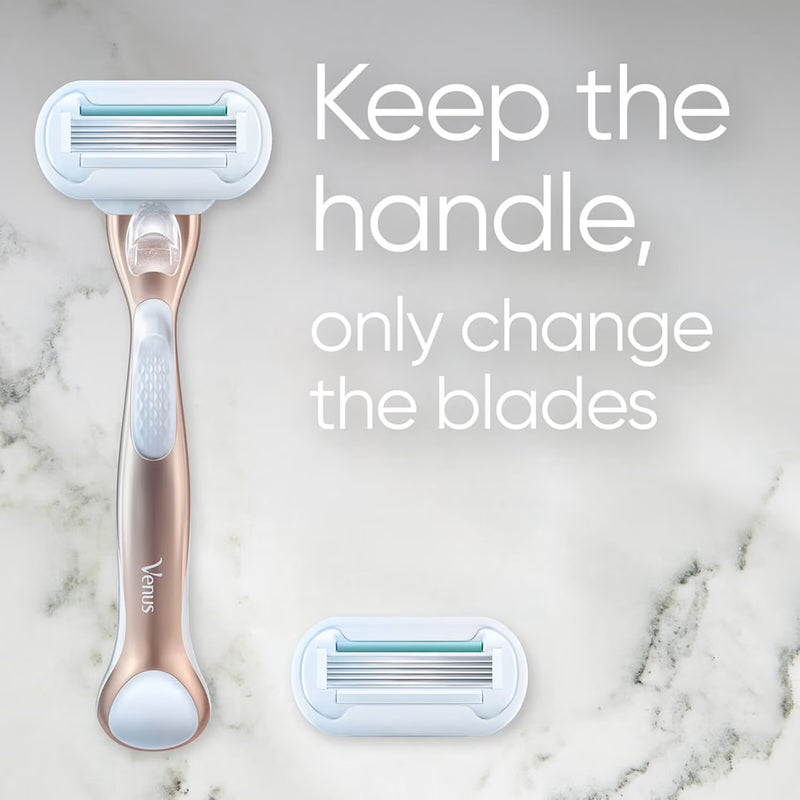 Venus Deluxe Smooth Sensitive razor rose gold handle, imported from the UK