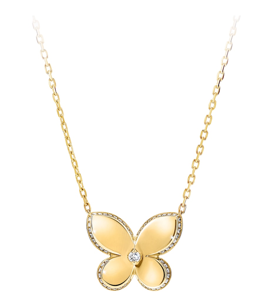 Graff yellow gold diamond butterfly necklace (British brand)