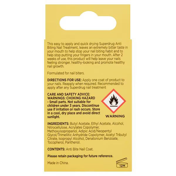 Superdrug Quick Drying Anti Biting Nail Coat with Vitamin E (British brand)