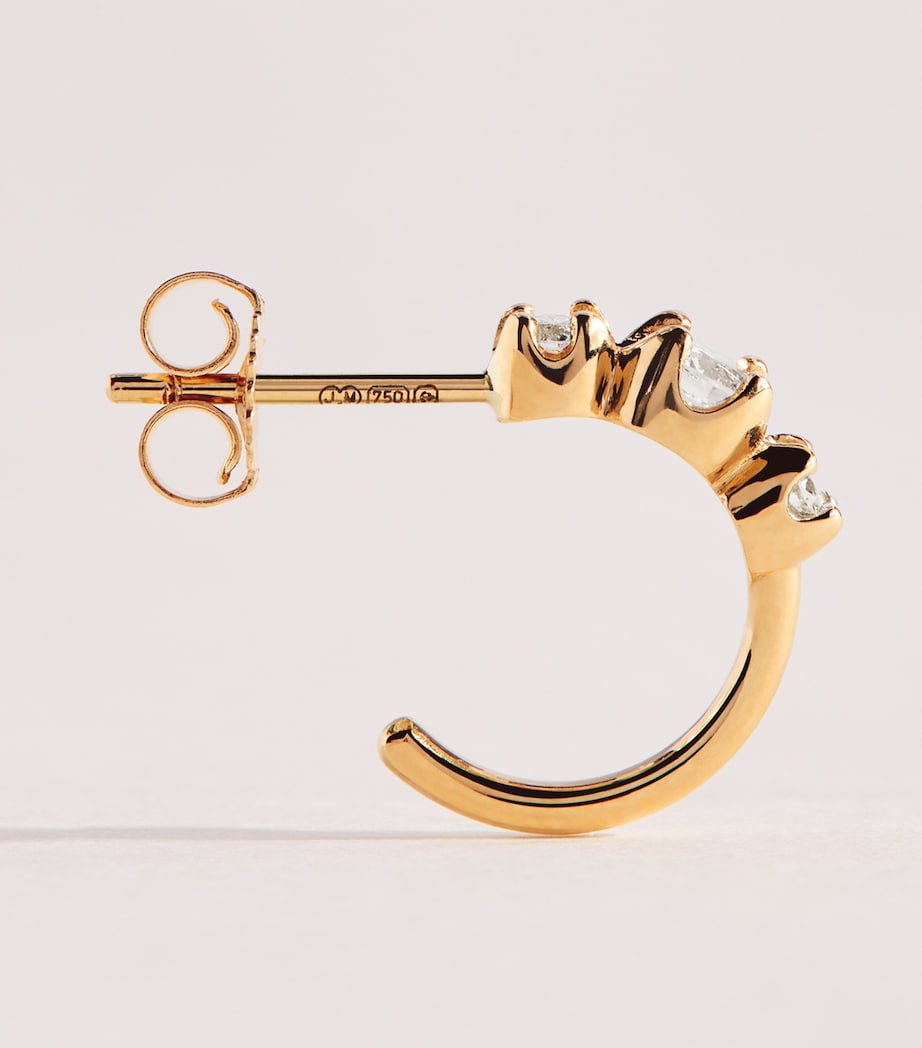 Jennifer Meyer graduated diamond hoop earrings 18kt yellow gold - British product