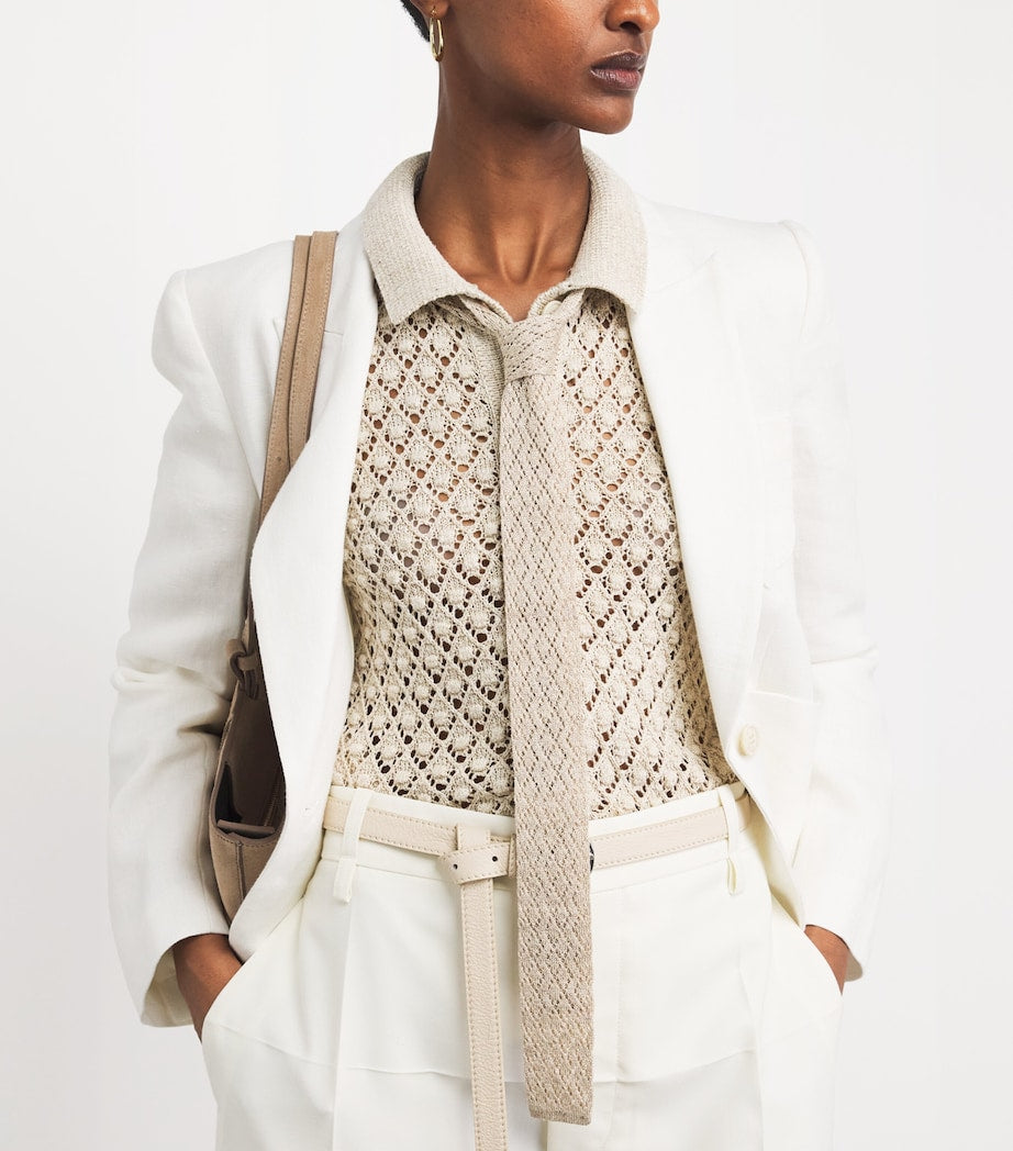Eleventy silk linen blend skinny scarf (British brand)