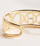 Chloé Script Cuff Bracelet in aged gold-tone brass (British brand)