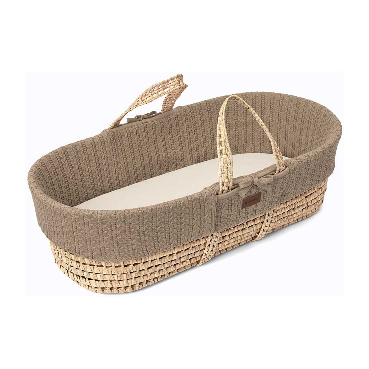 The Little Green Sheep Moses Basket and Static Stand Bundle - Knitted Truffle GOODS Boots   