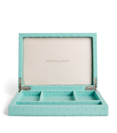 Harrods Organic Cotton Jewellery Box with Magnetic Fastening and Compartments - Approx. 4.5cm x 21cm x 15cm- Buy online at McGrocer