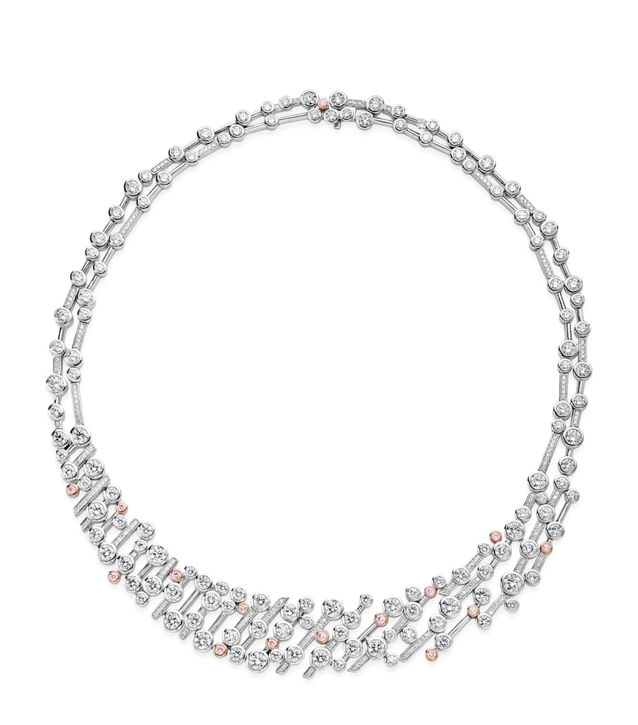 Boodles Raindance necklace platinum rose gold diamonds - British product