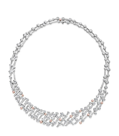 Harrods Boodles Platinum Rose Gold and Diamond Raindance Necklace- Buy online at McGrocer