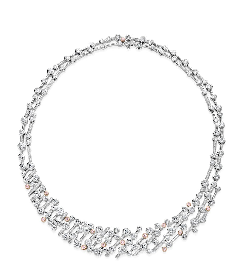 Boodles Raindance necklace platinum rose gold diamonds - British product