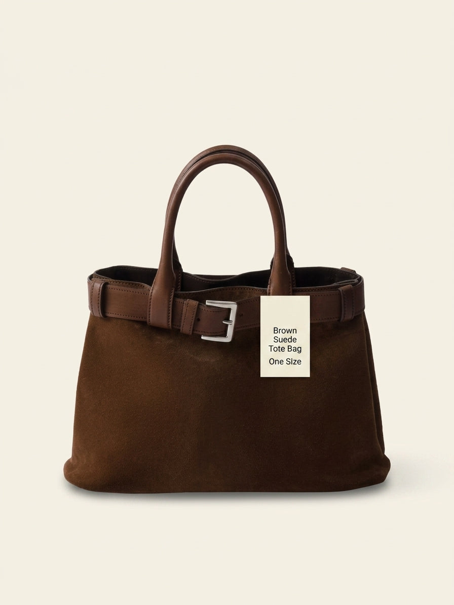 Prada suede tote bag magnetic closure detachable strap (British brand)