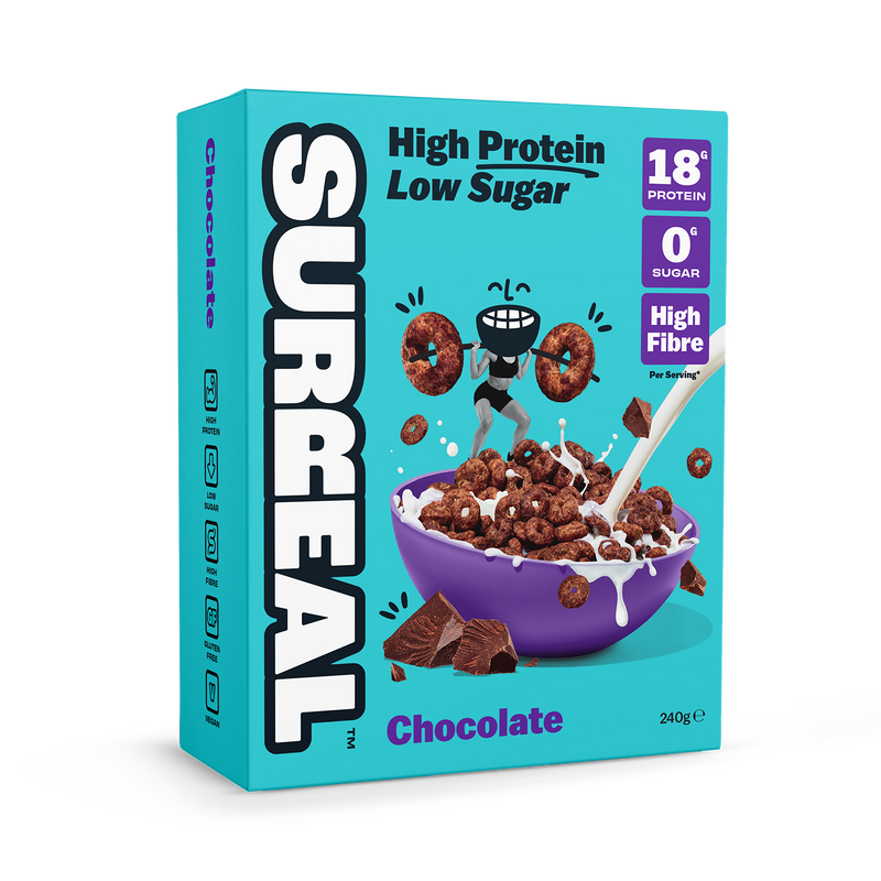 Surreal high protein cereal cocoa 240g, imported from the UK