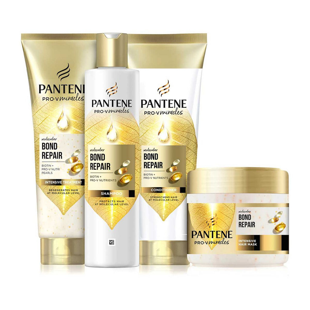 Pantene Molecular Bond Repair Bundle - Shampoo, Hair Conditioner, Deep Conditioning Treatment, Intensive Hair Mask Bundle