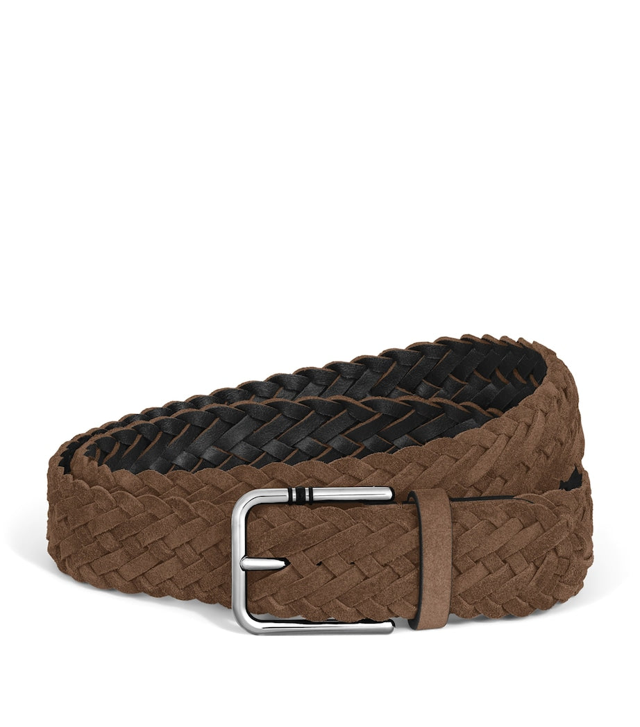 Montblanc suede braided Meisterstück belt large, imported from the UK