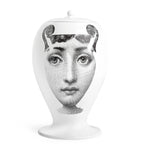 Fornasetti porcelain decorative vase with silhouette design, 30cm tall - British product