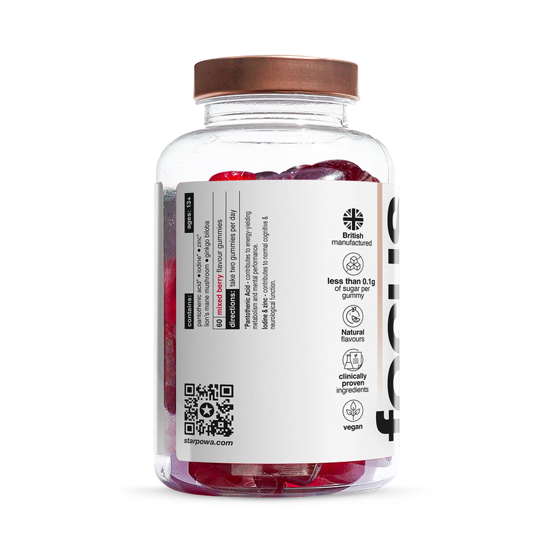 Starpowa Focus Lion's Mane gummies 60 count (British brand)